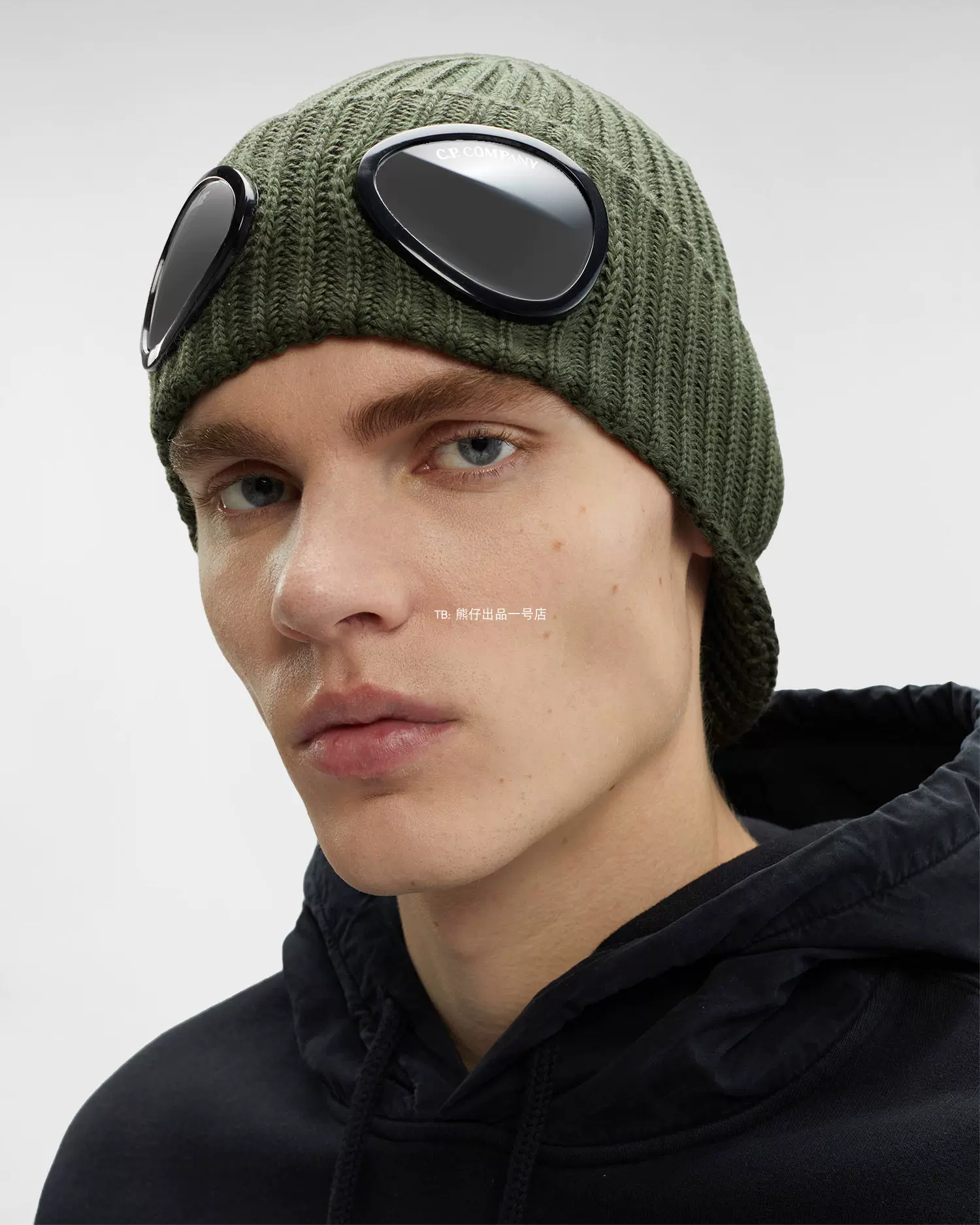 英代PALACE C.P COMPANY PEAK GOGGLE BEANIE品牌logo带檐毛线帽-Taobao