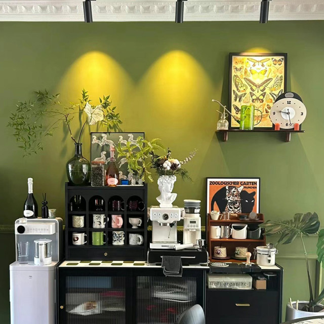 French retro avocado green bathroom tile sticker net red bathroom