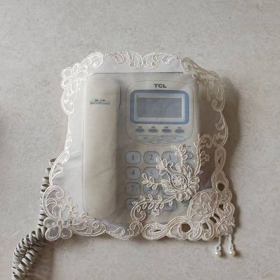 
Fabric WM nail bead household appliance cover hollow table lamp cover dustproof embroidery cover multi-purpose cover telephone pad cover