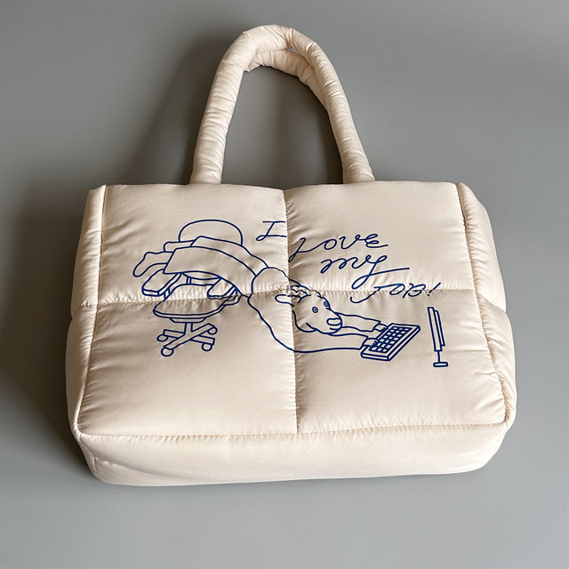 Good products for export and foreign trade! Thickened shock-absorbing soft down bag, shoulder commuter computer bag 13.3 inches, cute daily casual college student class bag, non-shoulder work document bag