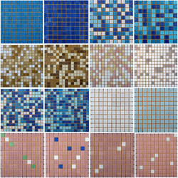 Blue White Pink Brown Exterior Wall Glass Mosaic Swimming Pool Mosaic Pool Outdoor Landscape Pool Water Fish Pond