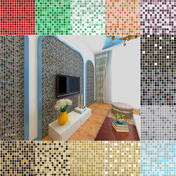 Retro Hong Kong Style Glass Mosaic Colorful Mosaic Exterior Wall Restaurant Interior Wall Background Wall Snack Bar Cold Drink Shop