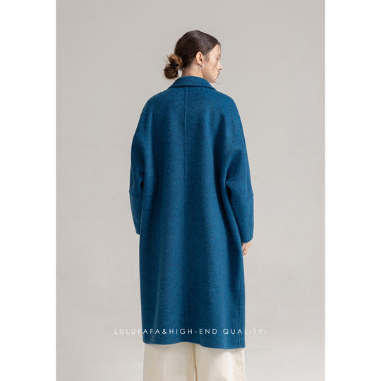 Lulufaf Single-Breasted Loose High-End Woolen Coat for Women, New Autumn and Winter Double-Sided Woolen Coat for Women
