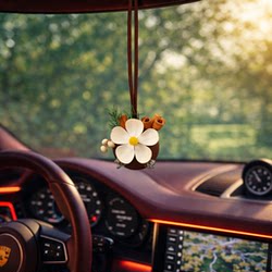 Dried Flower Car Pendant for Girls, Exquisite and High-End Rearview Mirror Decoration, Car Interior Decoration, Aromatherapy, 2026 New Model
