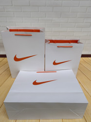 Thickened White Cardboard Tote Bag Nk Eco-Friendly Shopping Bag Trendy Brand Shoe Box Bag Clothing Bag