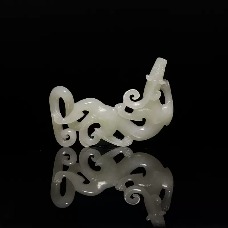 明代 和田玉 龍牌 古玩 骨董 中国古玩 古玉 玉佩 天然石 置物 中国古