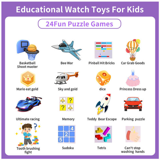 
Cross-border new children's toys, games, smart watches that support taking photos, recording videos, music, step counting, and multi-language bracelets