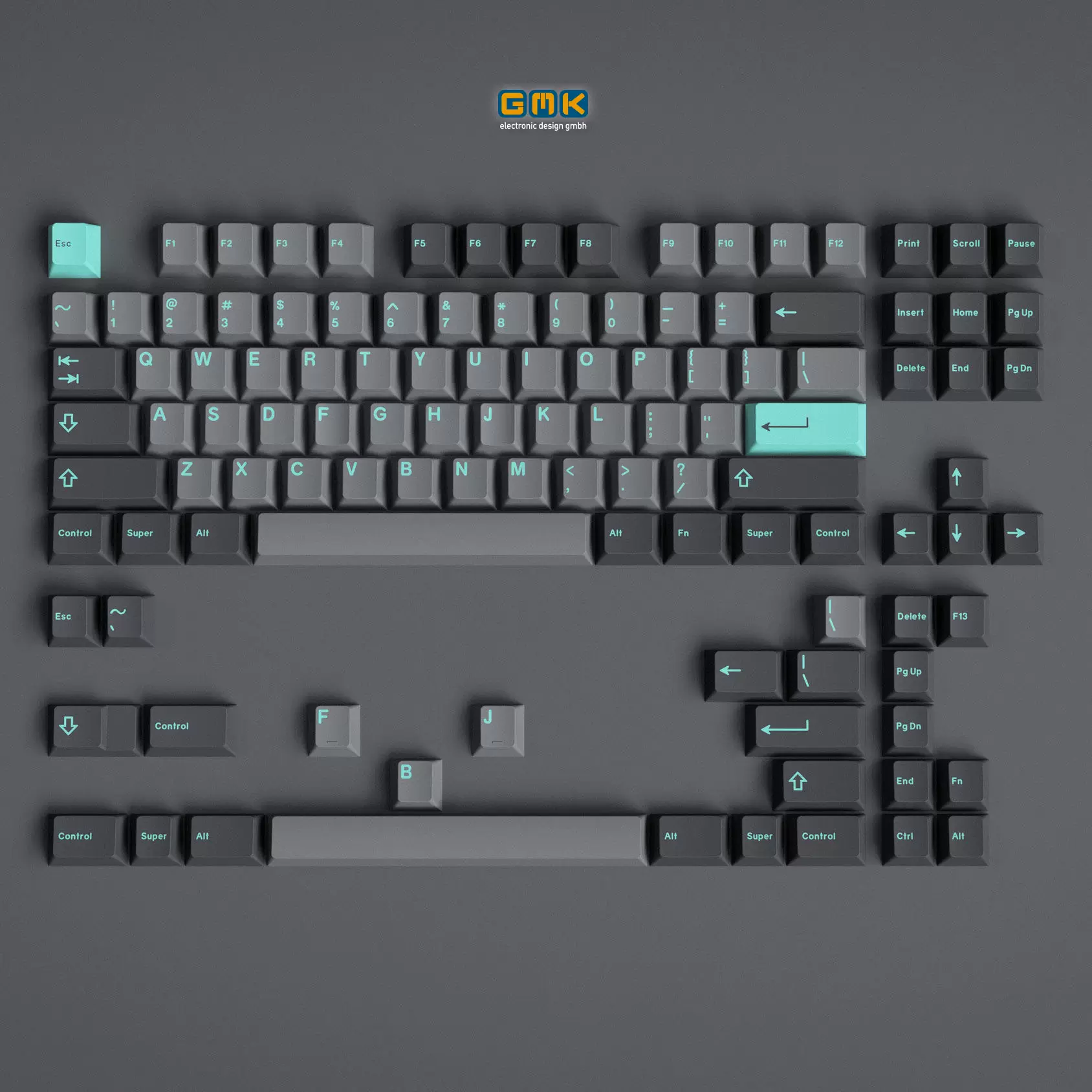 GMK Modern Dolch 2 客製化機械鍵盤原廠高度ABS 二色鍵帽Mist-Taobao