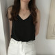 Black chiffon suspender vest for women's suit with inner wear summer thin style outer wear design niche sleeveless base top