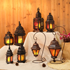 Moroccan style candlesticks a variety of wrought iron hollow stained glass wind lamp retro candle lamp black romantic ornaments