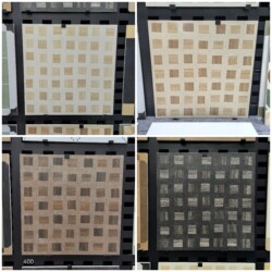 Engineering Version Bathroom Tiles Retro Checkered Floor Tiles 400X400Mm Vintage Style Wood Grain Squares Jf