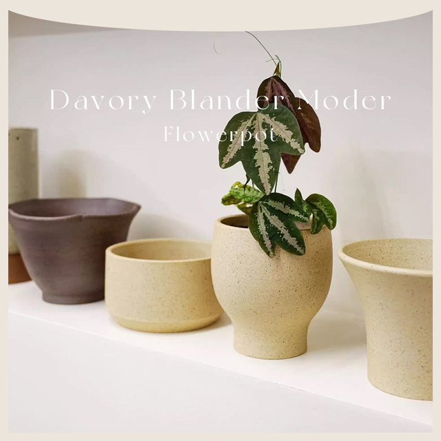 DOLV bean green Brand classical art flower pot classic gravel color home gardening clay flower pot flower pot