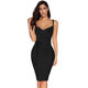 European and American knitted dress summer 2024 new lady belt skirt sexy hip-covering bandage dress