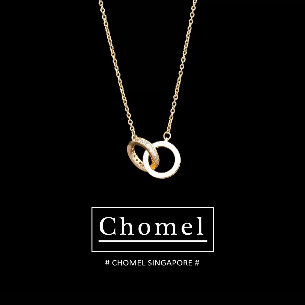 新加坡chomel双环圈圈项链女锁骨链轻奢小众设计高级感
