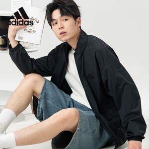 
Adidas Wang Anyu 25 spring and summer men's thin woven quick-drying stand-up collar sports jacket IT3954