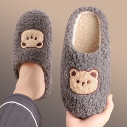 Men's Cotton Slippers for Autumn and Winter 2025 New Style Indoor Home Couple Cute Furry Slippers Women's Winter Closed Heel