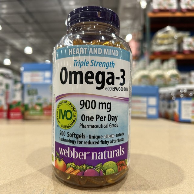 Canadian direct mail Webber Naturals triple concentrated deep sea fish oil 900mg 200 capsules