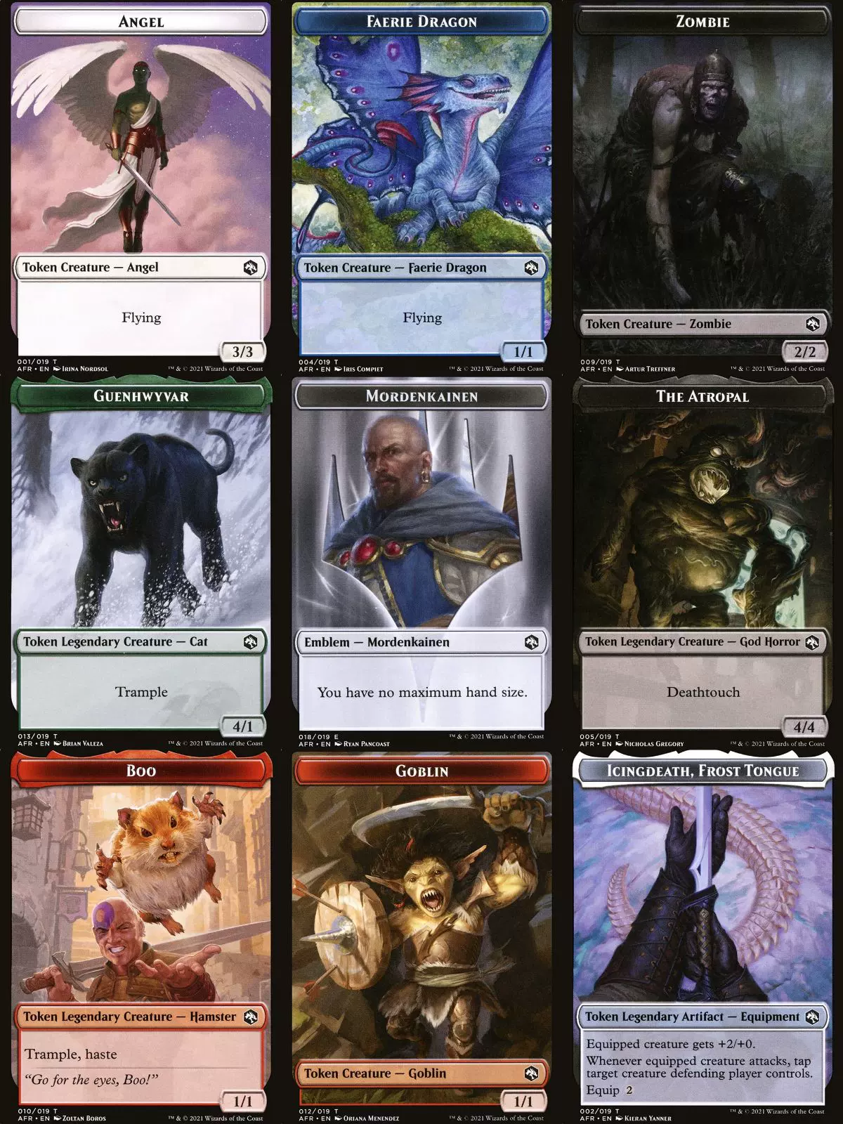 万智牌被遗忘国度战记衍生物token AFR 中文/英文闪衍生物