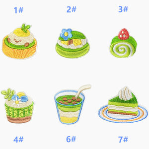 Self-adhesive style] Matcha cake clothes decoration patch applique strawberry cherry drink ice cream pudding towel roll