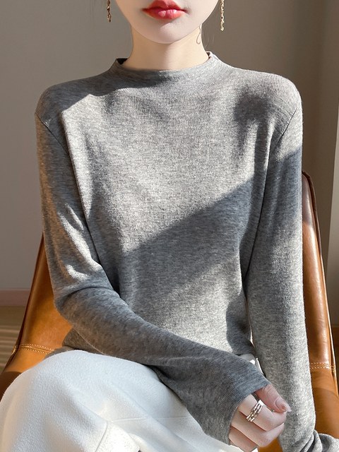 25 spring and autumn semi-turtleneck worsted sweater for women solid ...