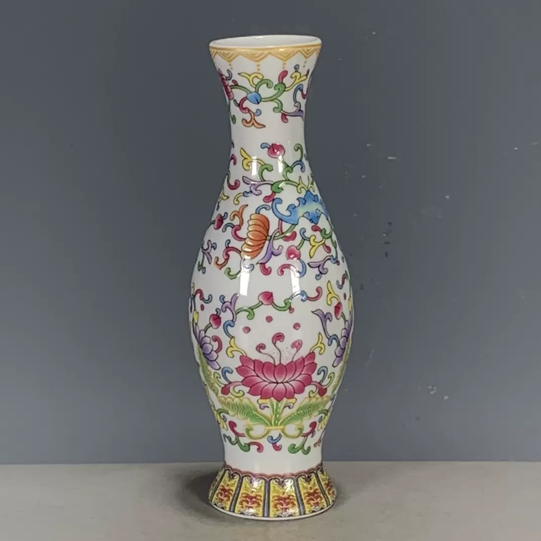 古董瓷器清代乾隆年制单色釉缠枝花卉花瓶小赏瓶包老保真传世收藏-Taobao
