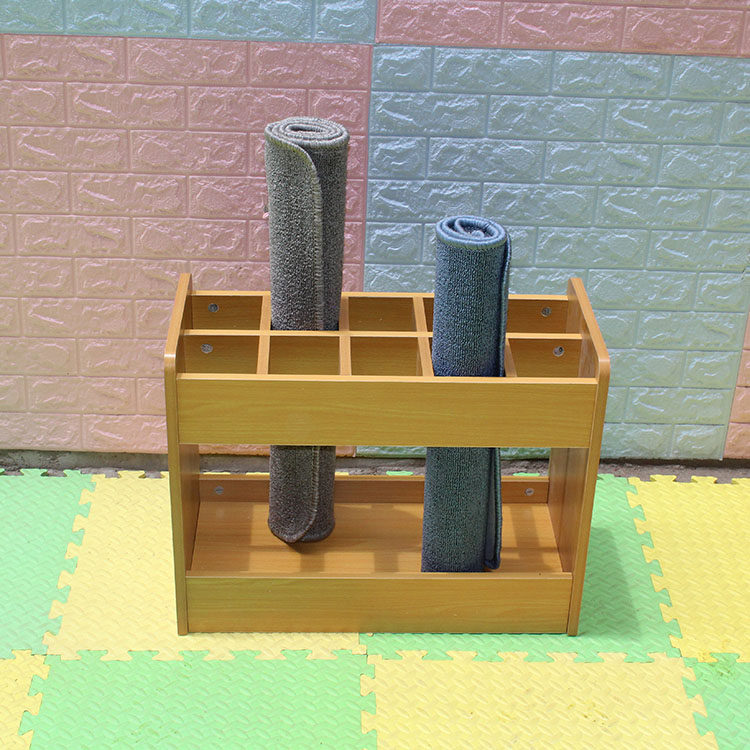 Wooden Yoga Mat Storage Rack - Modern Minimalist