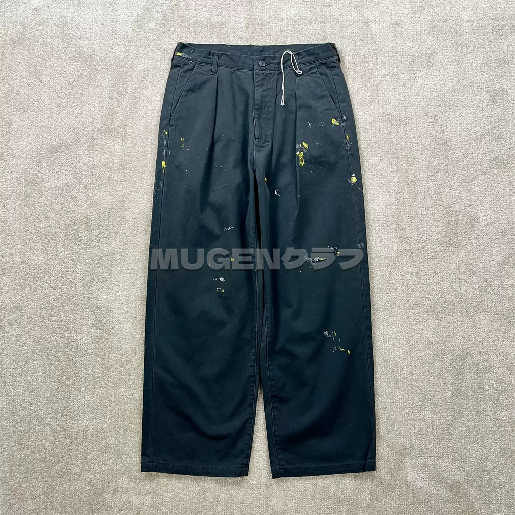 MUGEN现货ANCELLM 23aw Paint chino 水洗泼墨做旧油漆休闲裤-Taobao