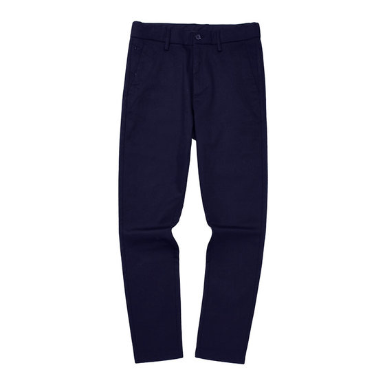 Men's autumn and winter simple solid color basic elastic slim fit casual trousers for men Men's casual trousers with diagonal pockets