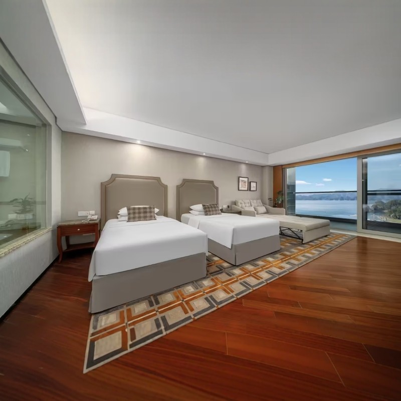 【乐享】千岛湖绿城度假酒店 1号楼湖景标准双床/高层湖景大床房 1间4晚连住