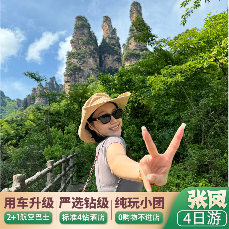 2+1航空座巴士|张家界旅游4天3晚纯玩跟团森林公园天门山凤凰古城 - 定制游预订