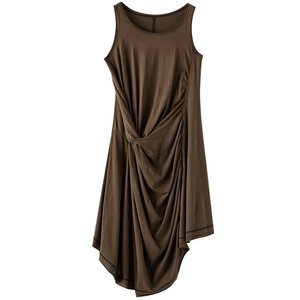 Exception exception women's temperament elegant and generous A -shaped cotton and linen vest sleeveless dress