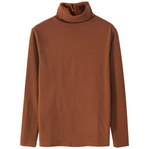High -necked bottom shirt Men in autumn and winter, dwellers, dwarfs with velvet men, warm half -middle collar T -shirt new inner top