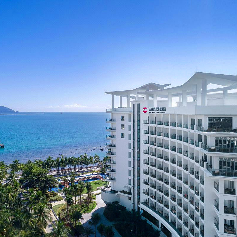 闪促】新晋网红三亚大东海君吉海景酒店海景家庭3天2晚无边泳池