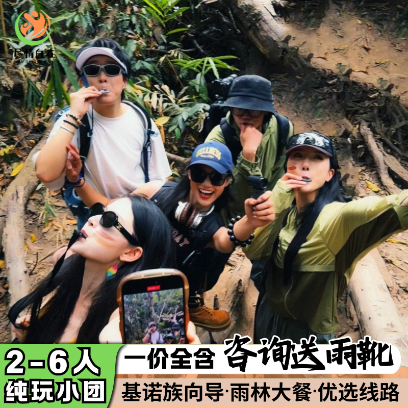 西双版纳基诺山雨林徒步一日游 2-6人亲子团 树降秋千竹筏雨林餐 - 定制游预订