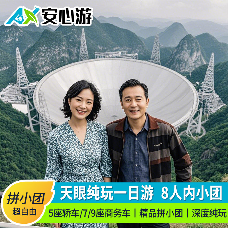 2-8人小团贵州旅游纯玩黔南平塘天眼一日游贵阳出发上门接送 - 定制游预订