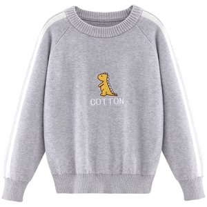 
Duomiaowu clearance children's sweater autumn and winter pullover thread plus velvet thickened base boys and girls pullover knitted sweaters