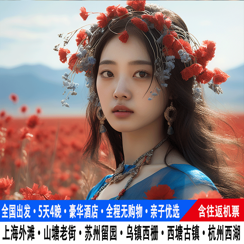 飞机往返【30人团】上海旅游5天4晚苏州留园乌镇西栅西塘杭州跟团 - 定制游预订