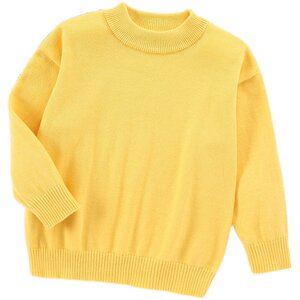 Children's base shirt pure cotton medium-large children's round neck plus velvet thickened sweater knitted sweater boys and girls spring sweater

