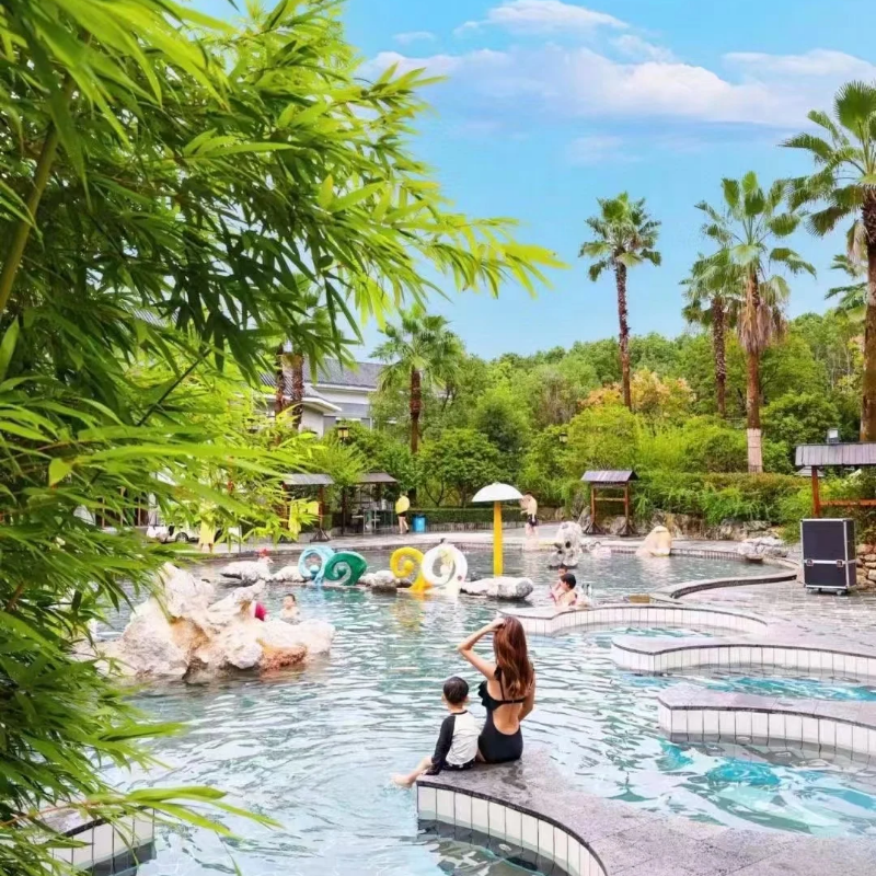 黄冈三里畈温泉别墅桃花源庭院私汤泡池一汤一院