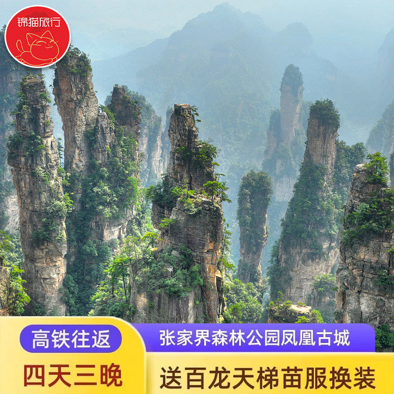 杭州等多地出发长沙张家界旅游4天3晚跟团游森林公园天门山凤凰 - 定制游预订
