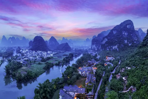 广悦华阳朔河畔度假酒店+山水园门票 3天2晚