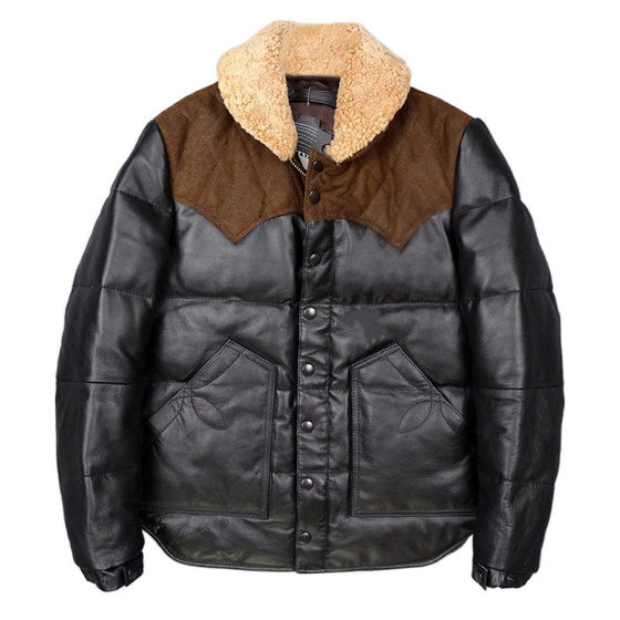 
599 yuan! Genuine leather down jacket for men with cowhide stitching and frosted cowhide leather belt with wool collar and white duck down genuine leather jacket for men