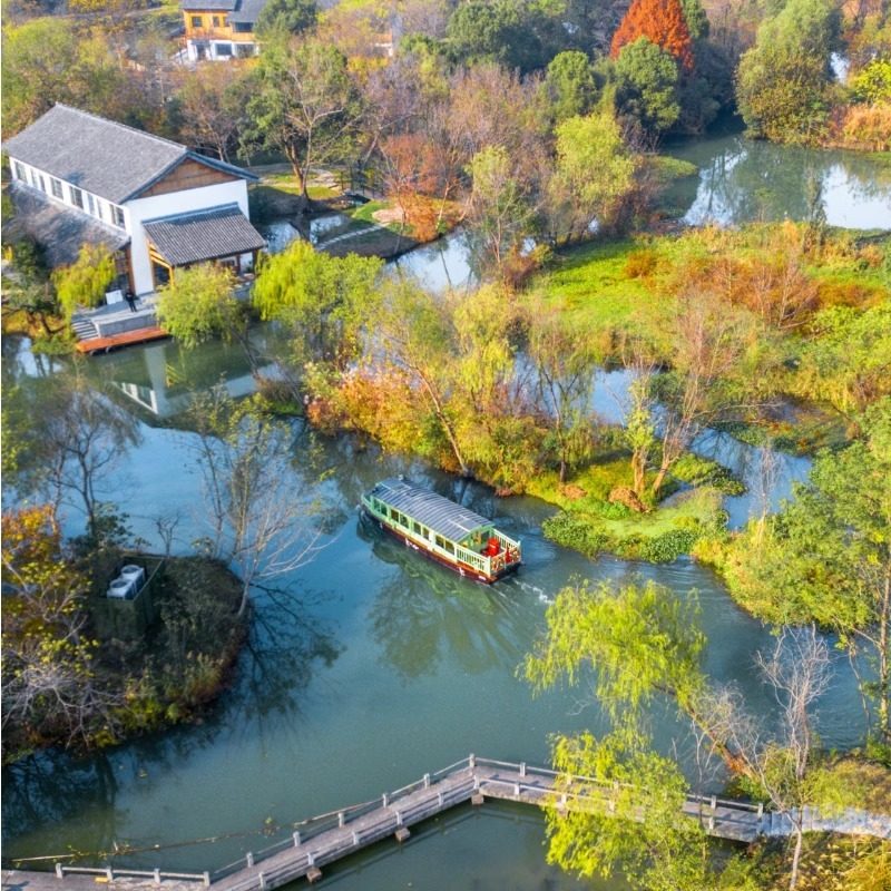 杭州西溪十里芳菲度假村落+早餐+西溪湿地国家公园东区门票+水上巴士