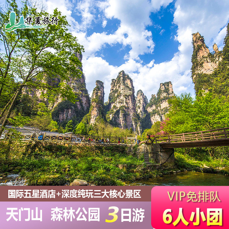 VIP免排队全含 6人小团张家界旅游纯玩3天2晚天门山国家森林公园 - 定制游预订