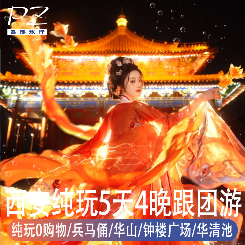 西安纯玩0购物5天4晚 | 兵马俑钟楼广场大唐不夜城骊山华山风景区 - 定制游预订
