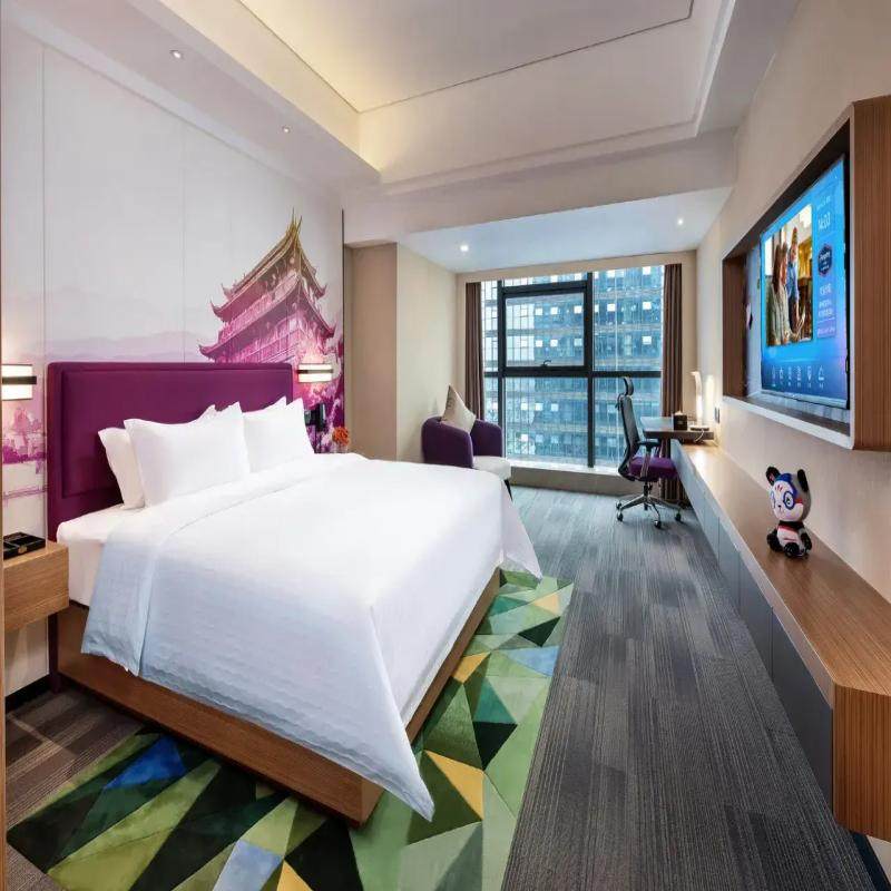 双人游潮州宾馆|潮州财富中心希尔顿欢朋酒店/豪华大床+广济桥+潮州古城英歌舞体验2张