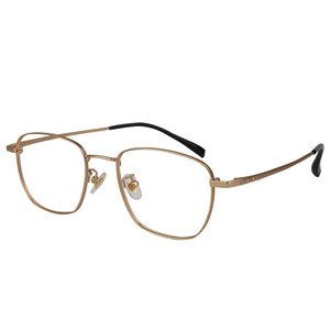 Adhering to retro square frame gold-rimmed glasses for men with big faces, slimming without makeup, ultra-light pure titanium myopia eyeglasses frames for women with round faces
