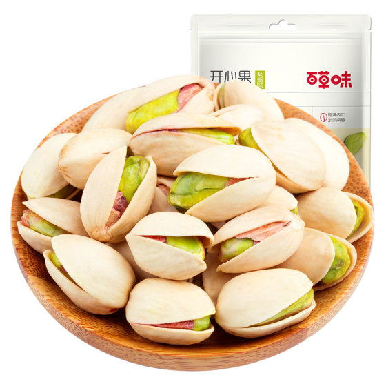 Baicao flavored nut pistachio not bleached roasted dried fruits original color salt-baked flavor bags for pregnant women casual snacks