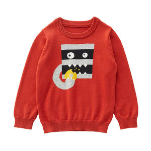 Qianquhui autumn and winter small and medium-sized children's pullover for boys and girls kindergarten baby round neck knitted base sweater