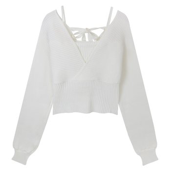 Autumn fake two-piece sweater with bottoming sweater